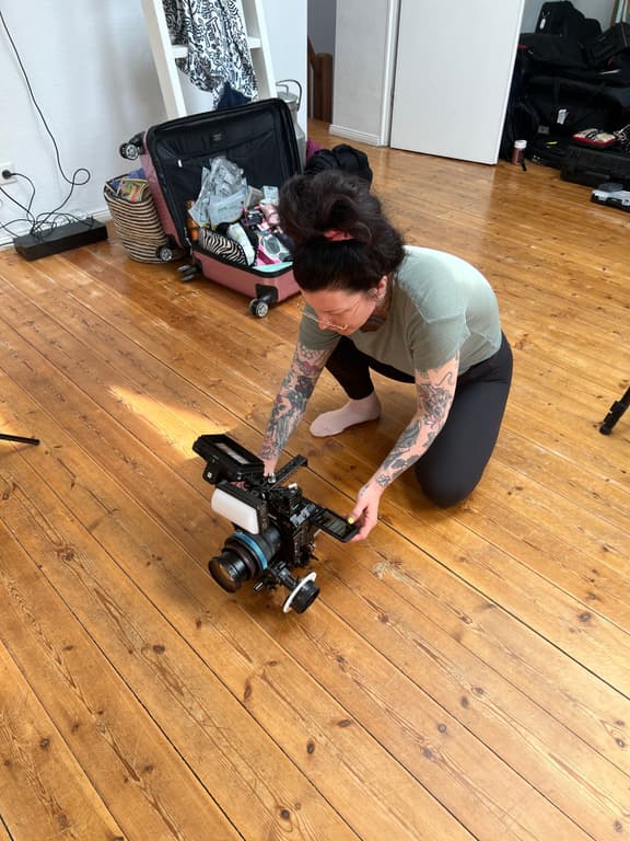 Karyn Setting up Cameras